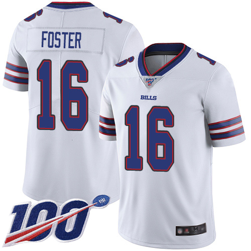 Men Buffalo Bills 16 Robert Foster White Vapor Untouchable Limited Player 100th Season NFL Jersey